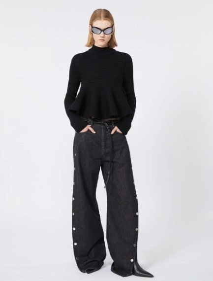 Babydoll Wool Sweater - BLACK - Sportmax - 1