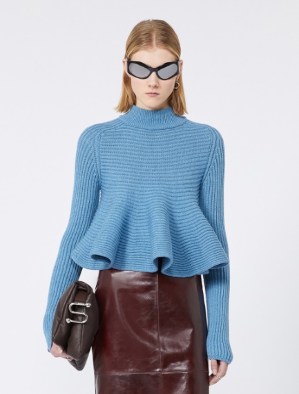 Babydoll Wool Sweater - LIGHT BLUE - Sportmax