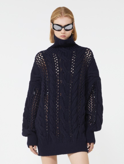 Oversized cable-knit sweater - OIL - Sportmax