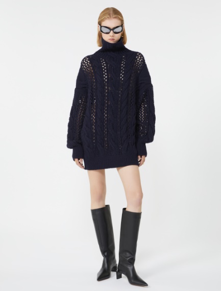 Oversized cable-knit sweater - OIL - Sportmax