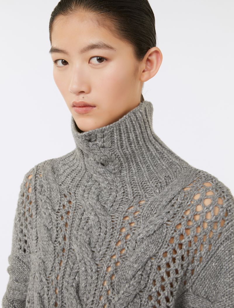 Oversized cable-knit sweater - MEDIUM GREY - Sportmax - 4