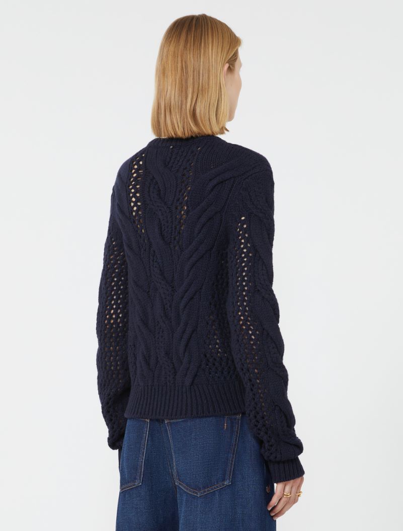Cable-knit crew-neck sweater - OIL - Sportmax - 3
