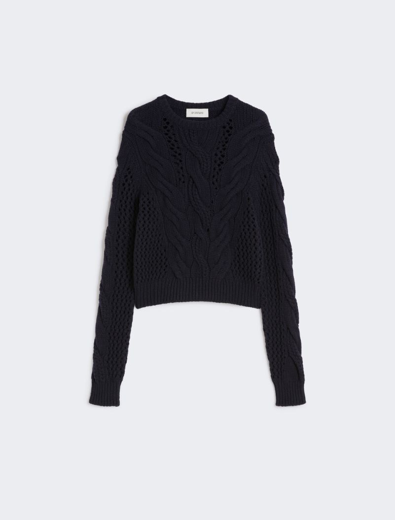 Cable-knit crew-neck sweater - OIL - Sportmax - 6