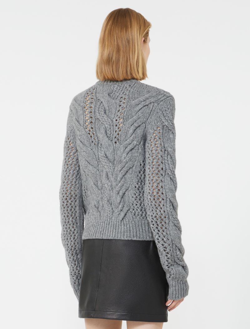 Cable-knit crew-neck sweater - MEDIUM GREY - Sportmax - 3