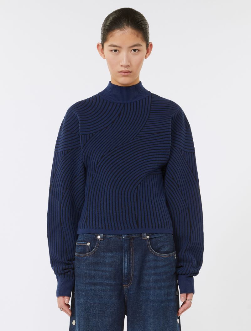 3D jacquard sweater - MIDNIGHTBLUE - Sportmax - 2