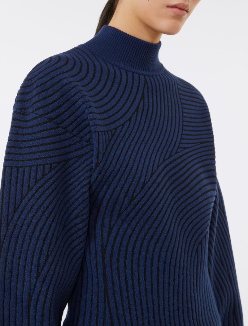 3D jacquard sweater - MIDNIGHTBLUE - Sportmax - 4
