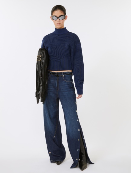 3D jacquard sweater - MIDNIGHTBLUE - Sportmax