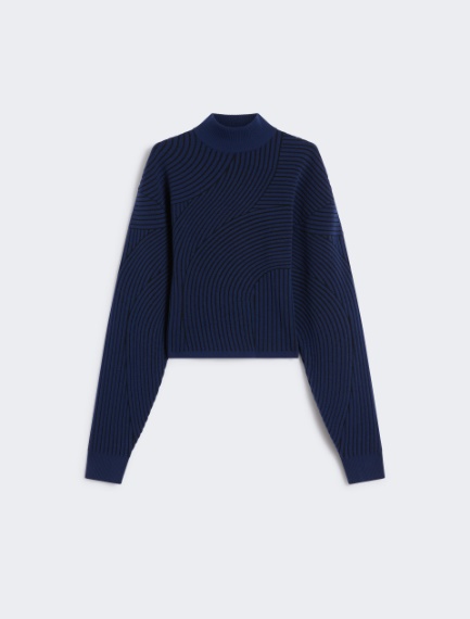 3D jacquard sweater - MIDNIGHTBLUE - Sportmax