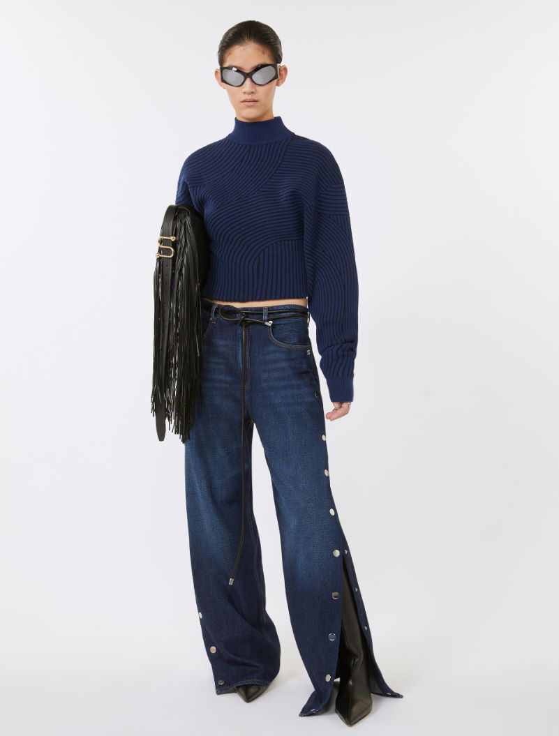 3D jacquard sweater - MIDNIGHTBLUE - Sportmax
