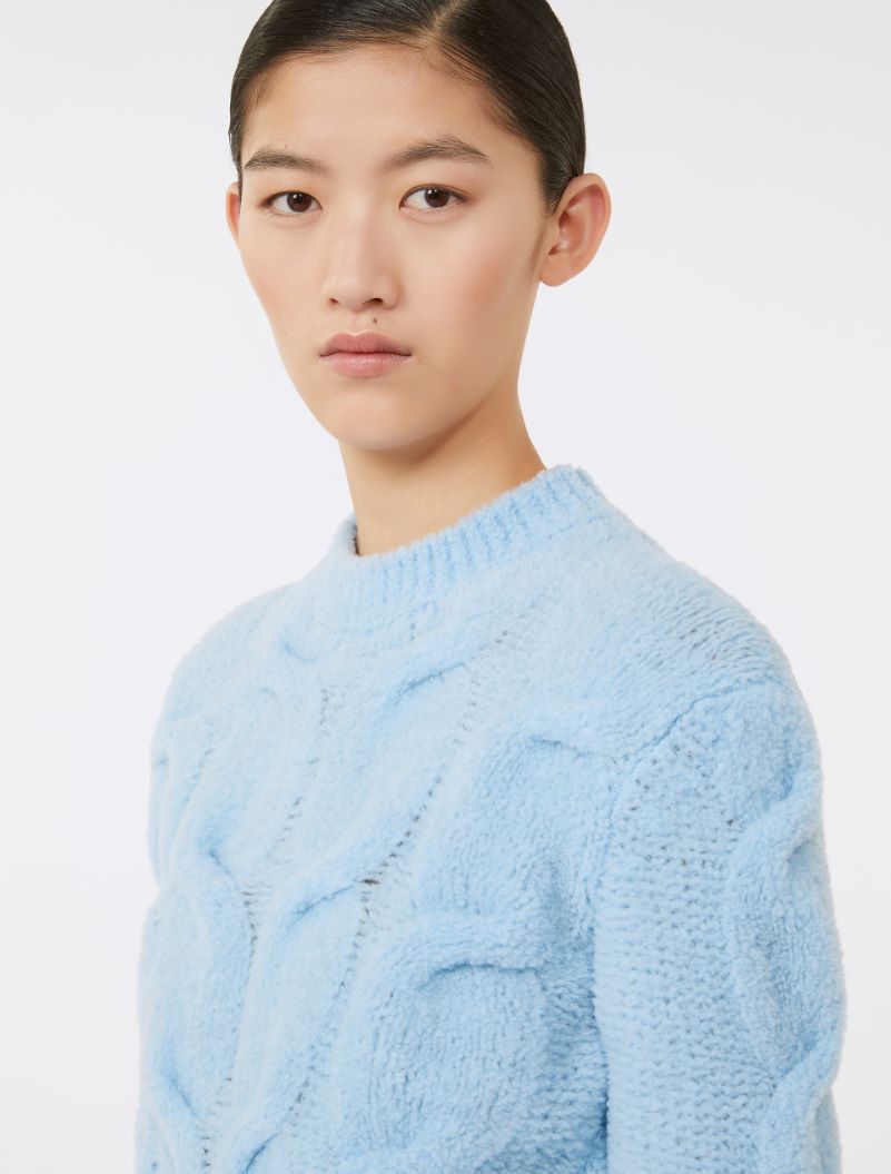 Fluffy cable-knit sweater - LIGHT BLUE - Sportmax - 4