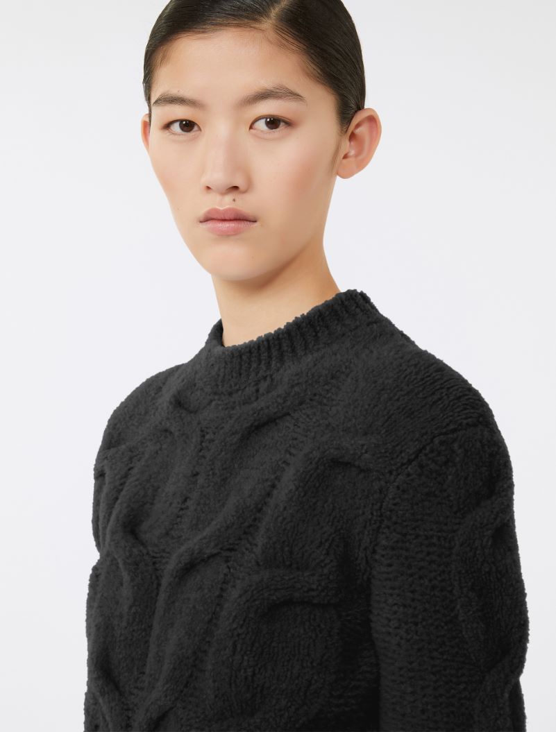 Maglia soffice con trecce - NERO - Sportmax - 4