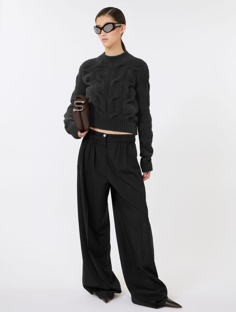 Maglia soffice con trecce - NERO - Sportmax