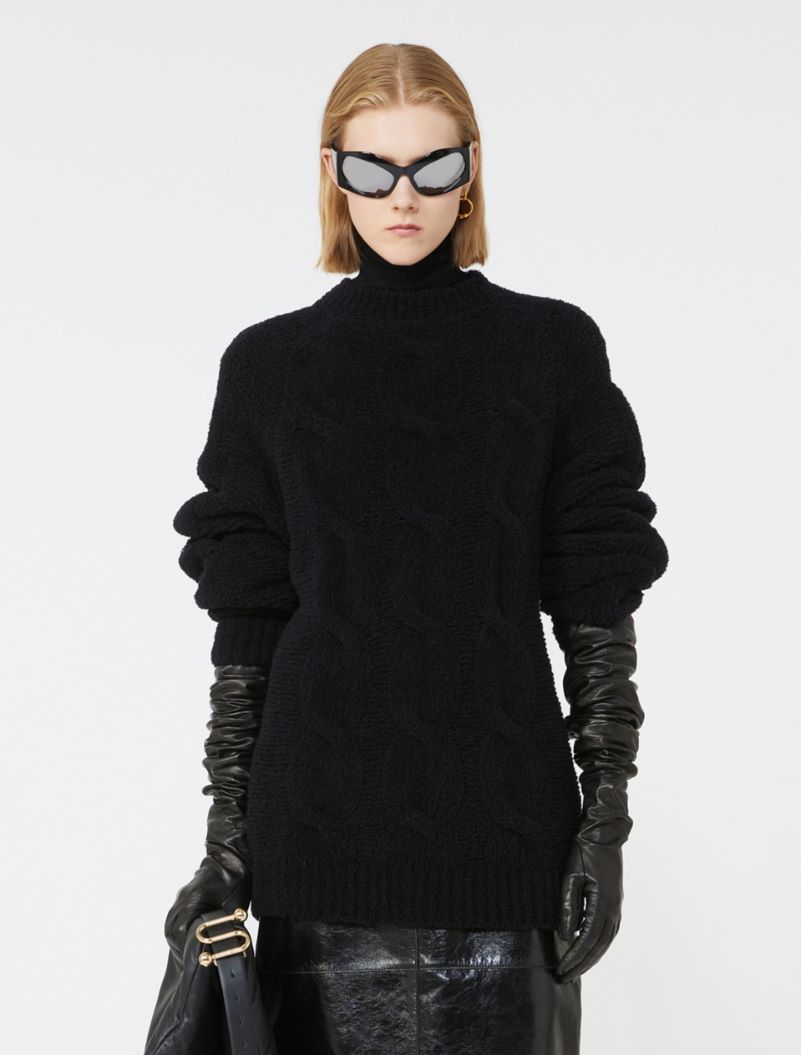 Oversized fluffy sweater - BLACK - Sportmax - 4