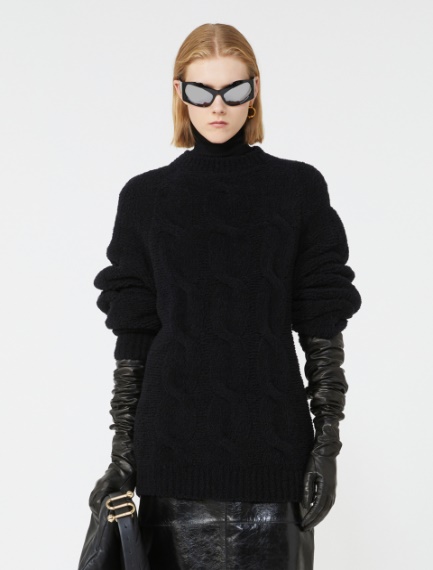 Oversized fluffy sweater - BLACK - Sportmax