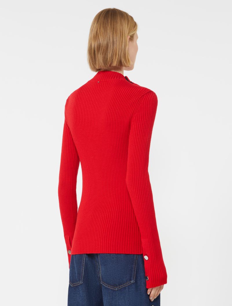 Fitted jumper with buttons - RED - Sportmax - 3
