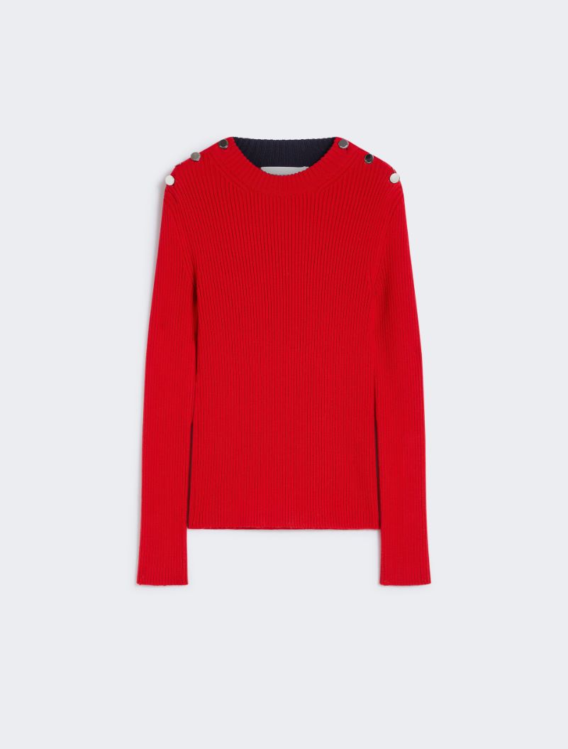 Fitted jumper with buttons - RED - Sportmax - 6