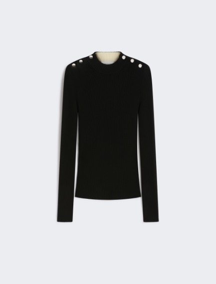 Fitted jumper with buttons - BLACK - Sportmax