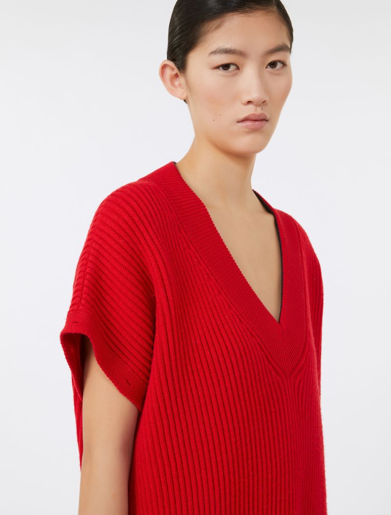 Oversized jumper with detachable sleeves - RED - Sportmax - 5