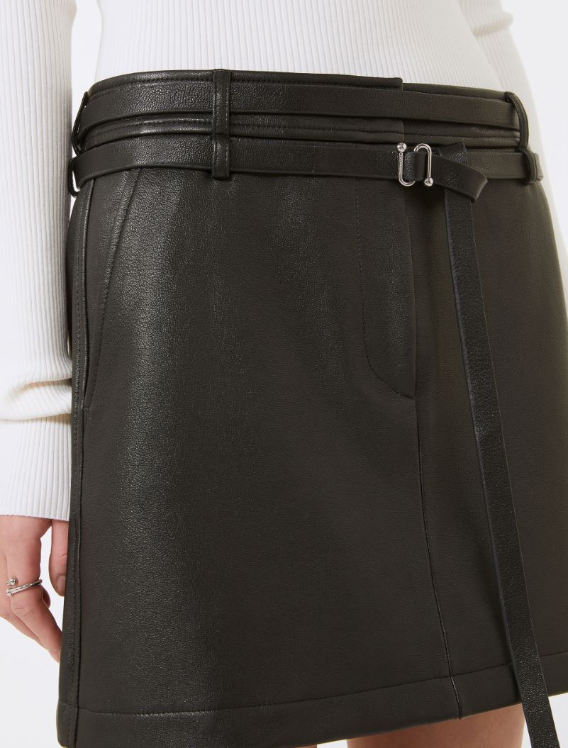 Short leather skirt - BLACK - Sportmax - 4
