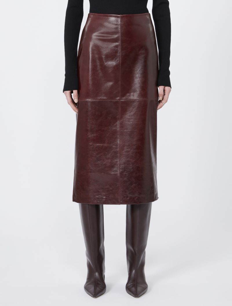 Midi leather skirt - BORDEAUX - Sportmax - 2