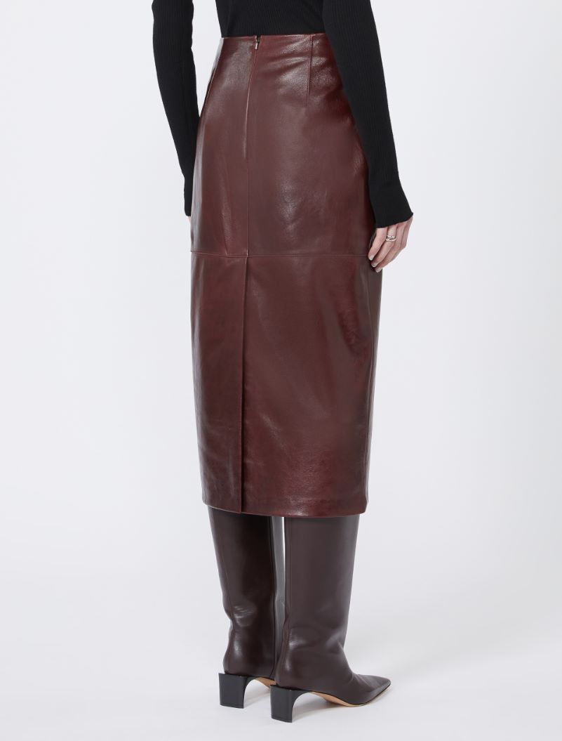 Midi leather skirt - BORDEAUX - Sportmax - 3
