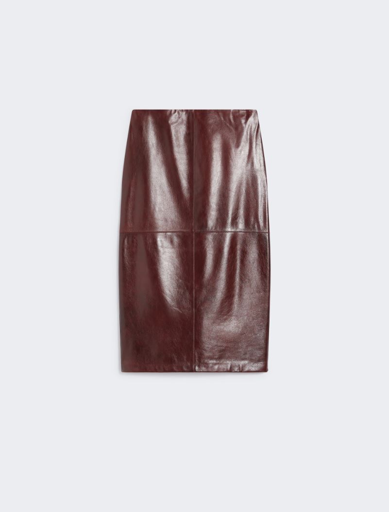 Midi leather skirt - BORDEAUX - Sportmax - 6