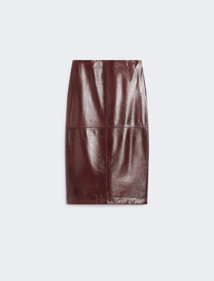 Midi leather skirt - BORDEAUX - Sportmax