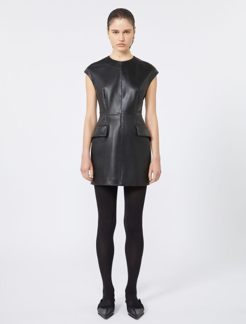 Sleeveless nappa leather dress - KLEPSYDRA CAPSULE - BLACK - Sportmax - 2