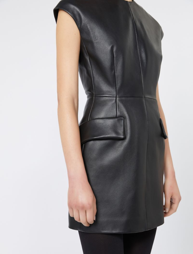 Sleeveless nappa leather dress - KLEPSYDRA CAPSULE - BLACK - Sportmax - 5
