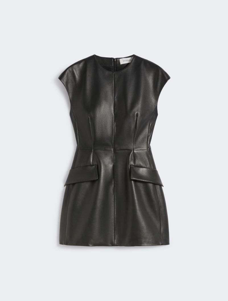 Sleeveless nappa leather dress - KLEPSYDRA CAPSULE - BLACK - Sportmax - 7