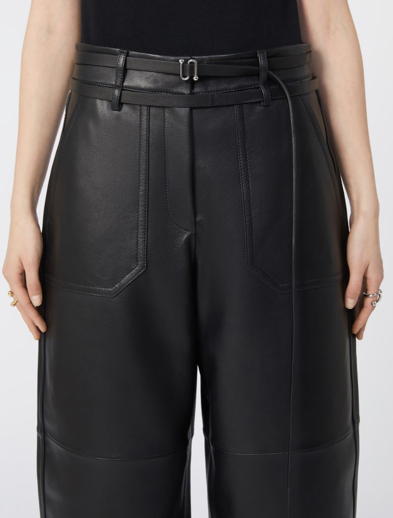 Pantalone in nappa - NERO - Sportmax - 4
