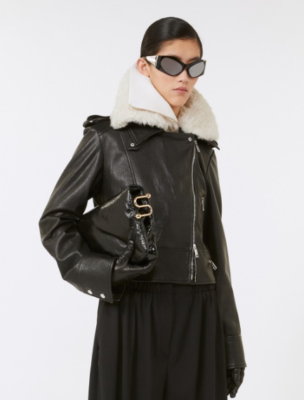 Biker jacket in pelle - NERO - Sportmax