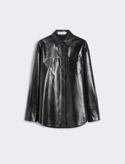 Oversized nappa leather shirt - BLACK - Sportmax