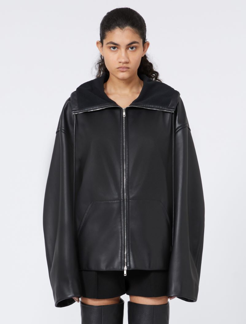 Leather hoodie - BLACK - Sportmax - 2