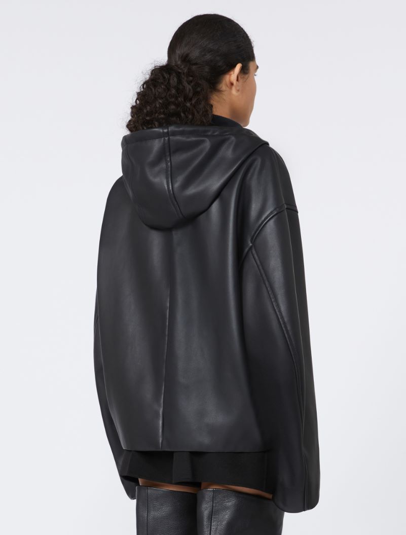 Leather hoodie - BLACK - Sportmax - 3