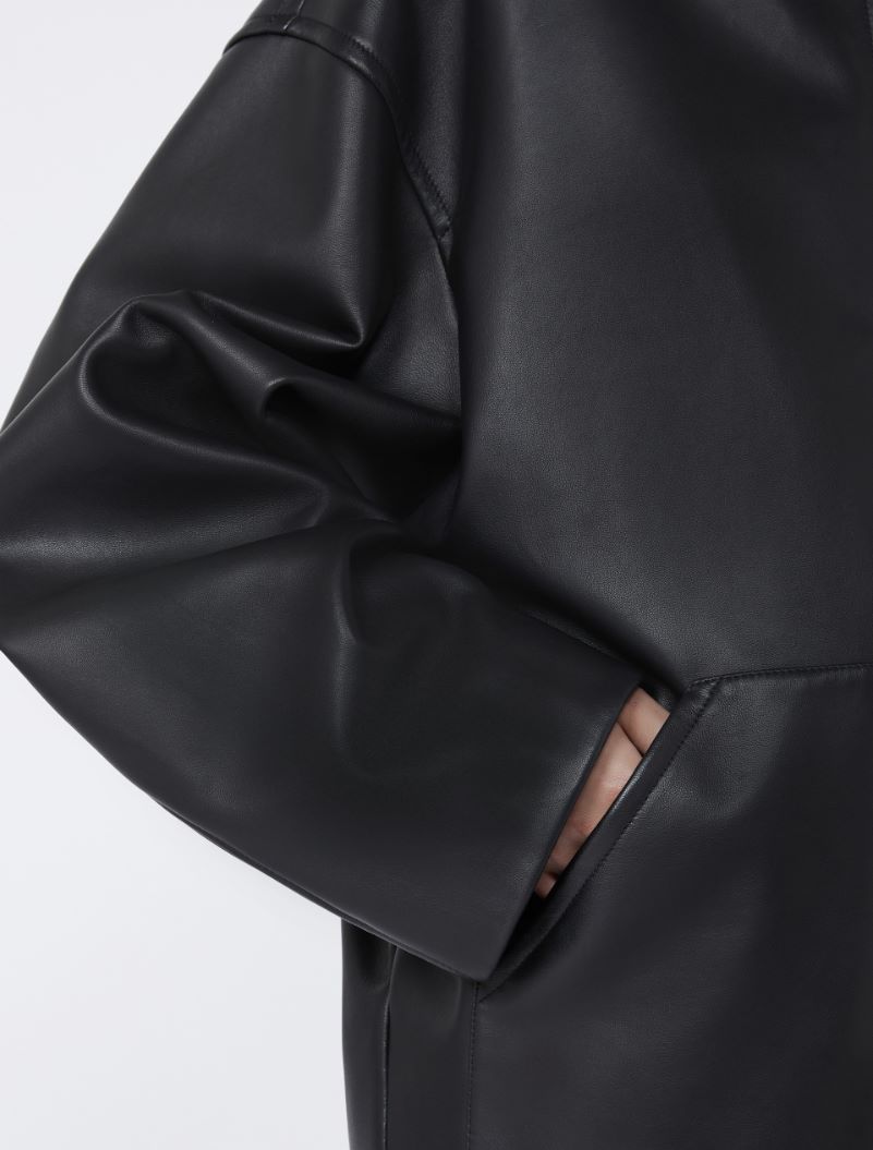 Leather hoodie - RUNWAY - BLACK - Sportmax - 6