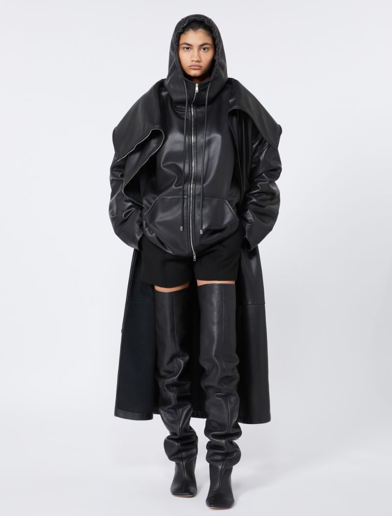Leather hoodie - BLACK - Sportmax