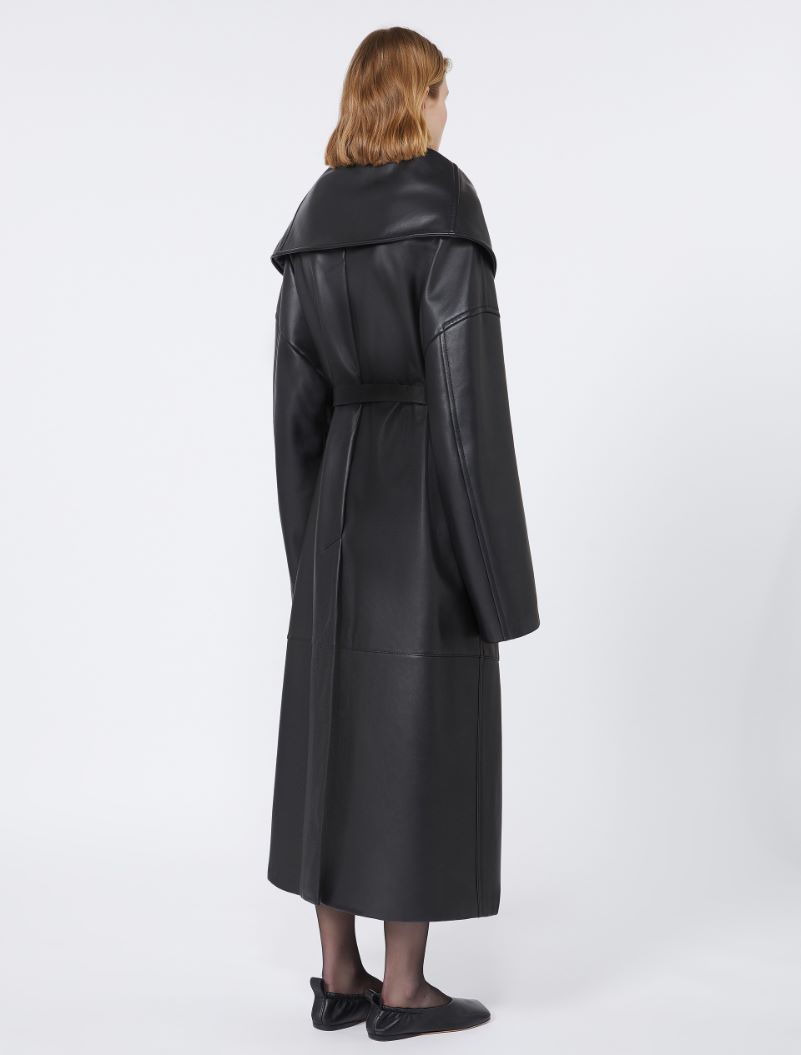 Long leather coat - RUNWAY - BLACK - Sportmax - 3