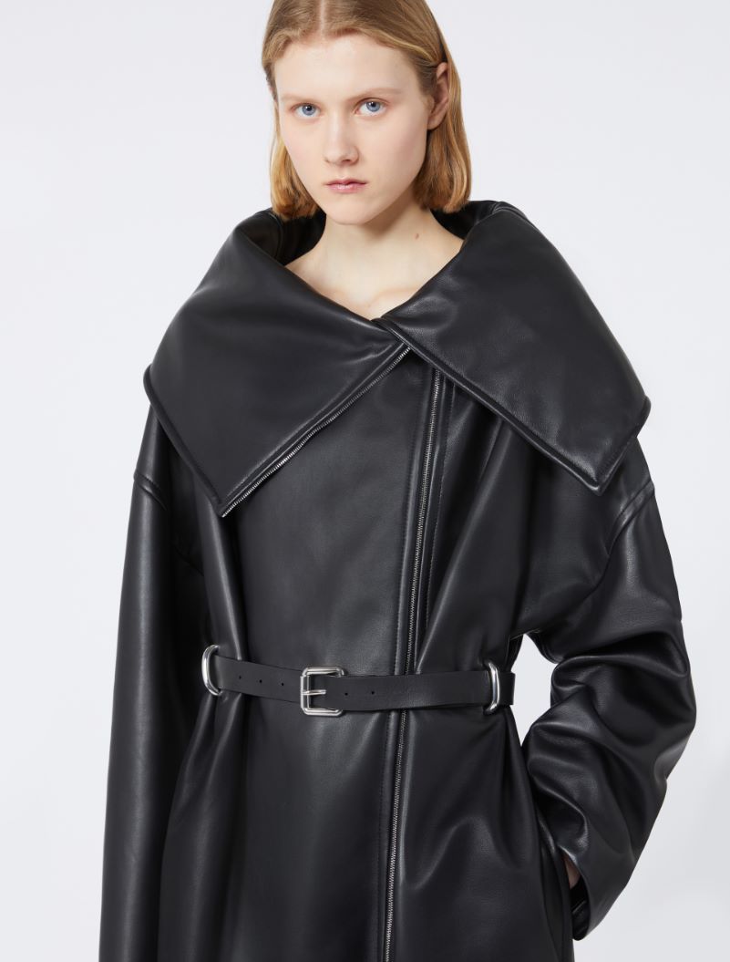 Long leather coat - RUNWAY - BLACK - Sportmax - 4