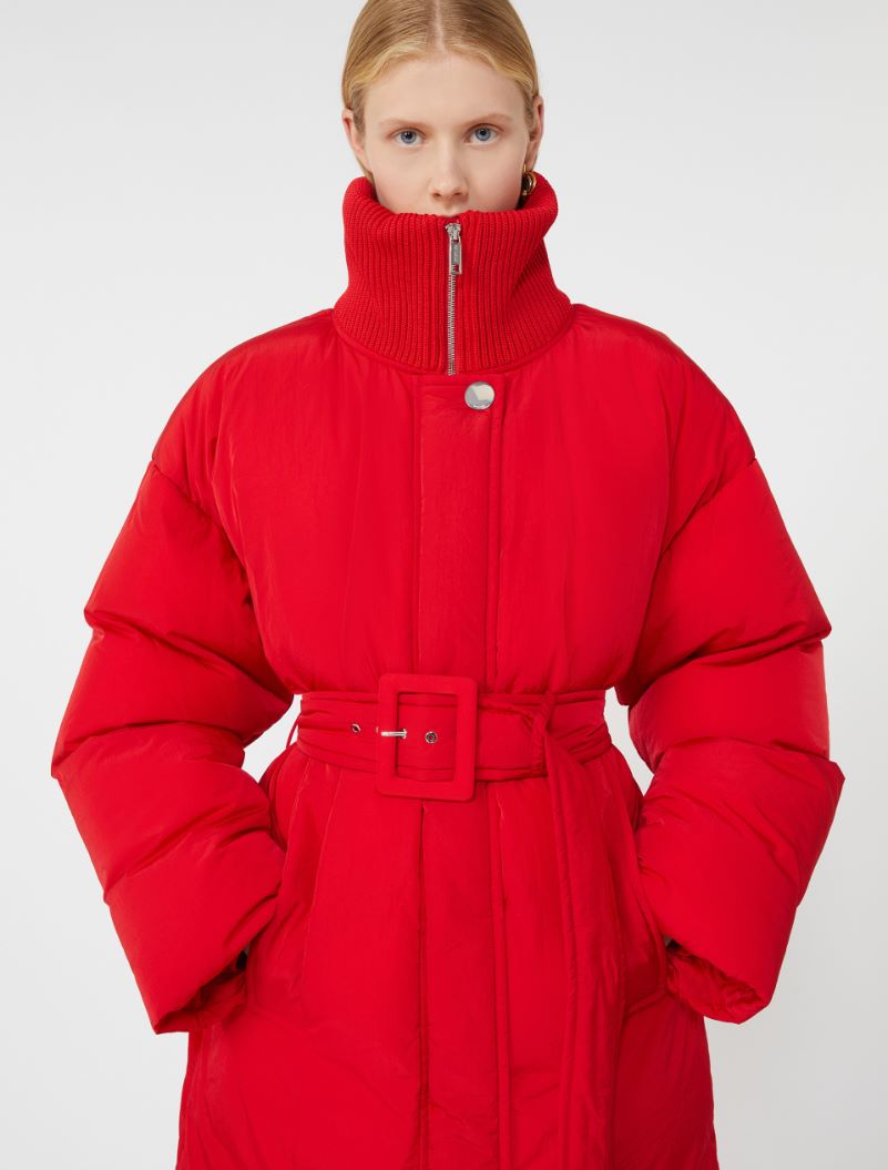 Water-repellent long down jacket - RED - Sportmax - 4