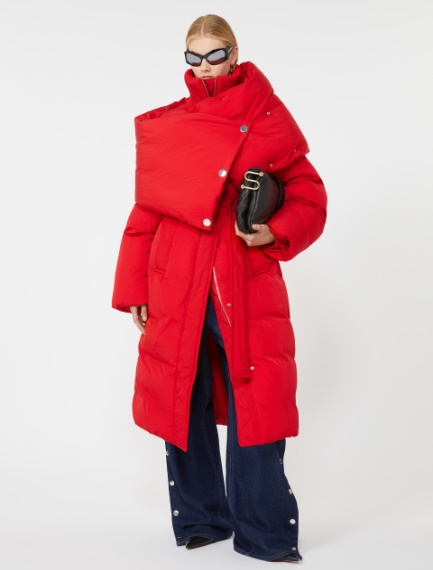 Water-repellent long down jacket - RED - Sportmax