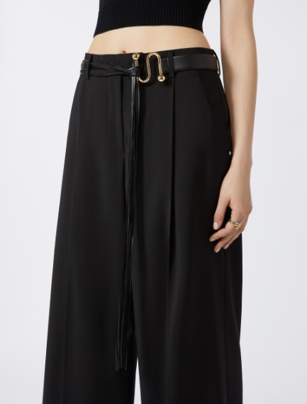 Belt with fringe and S-shaped buckle. - BLACK - Sportmax - 5