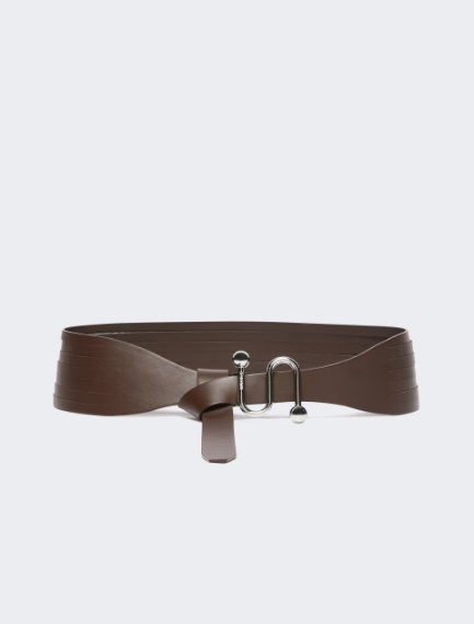 Wide belt with S buckle - Cocoa - Sportmax