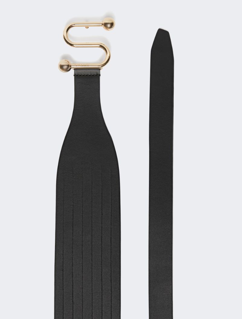 Wide belt with S buckle - Black - Sportmax - 2