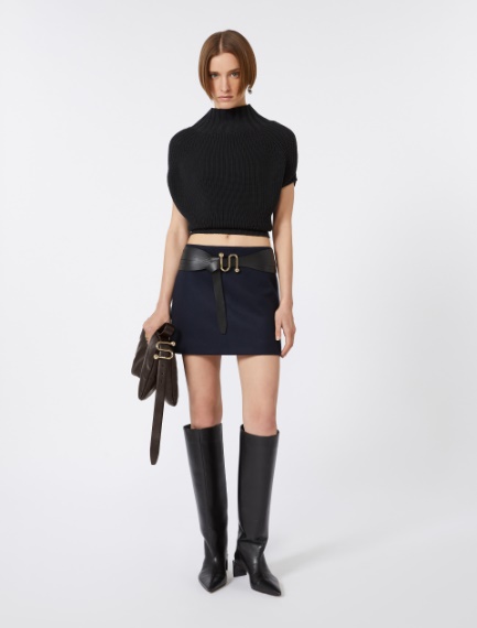 Wide belt with S buckle - Black - Sportmax