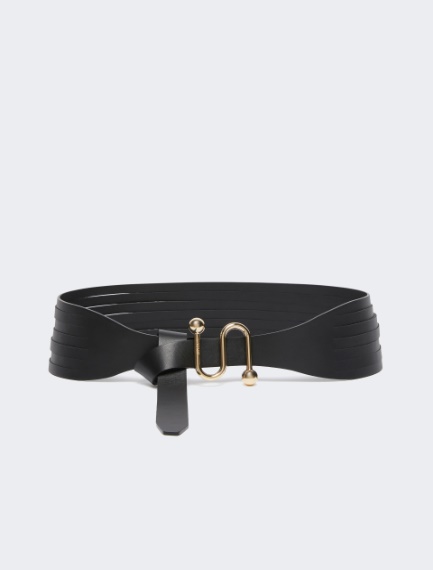 Wide belt with S buckle - Black - Sportmax