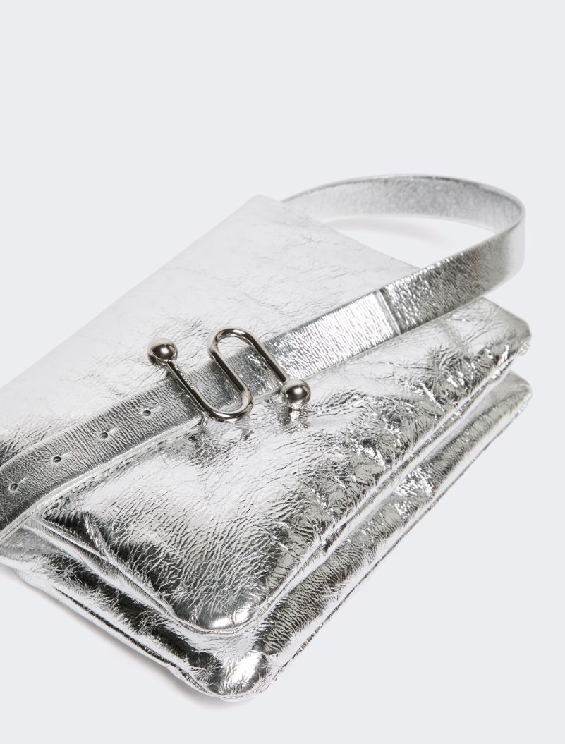 Soffy bag in nappa imbottita e laminata - Argento - Sportmax - 4