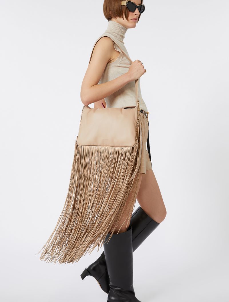 Soffy bag with long fringes - RUNWAY - SAND - Sportmax - 9