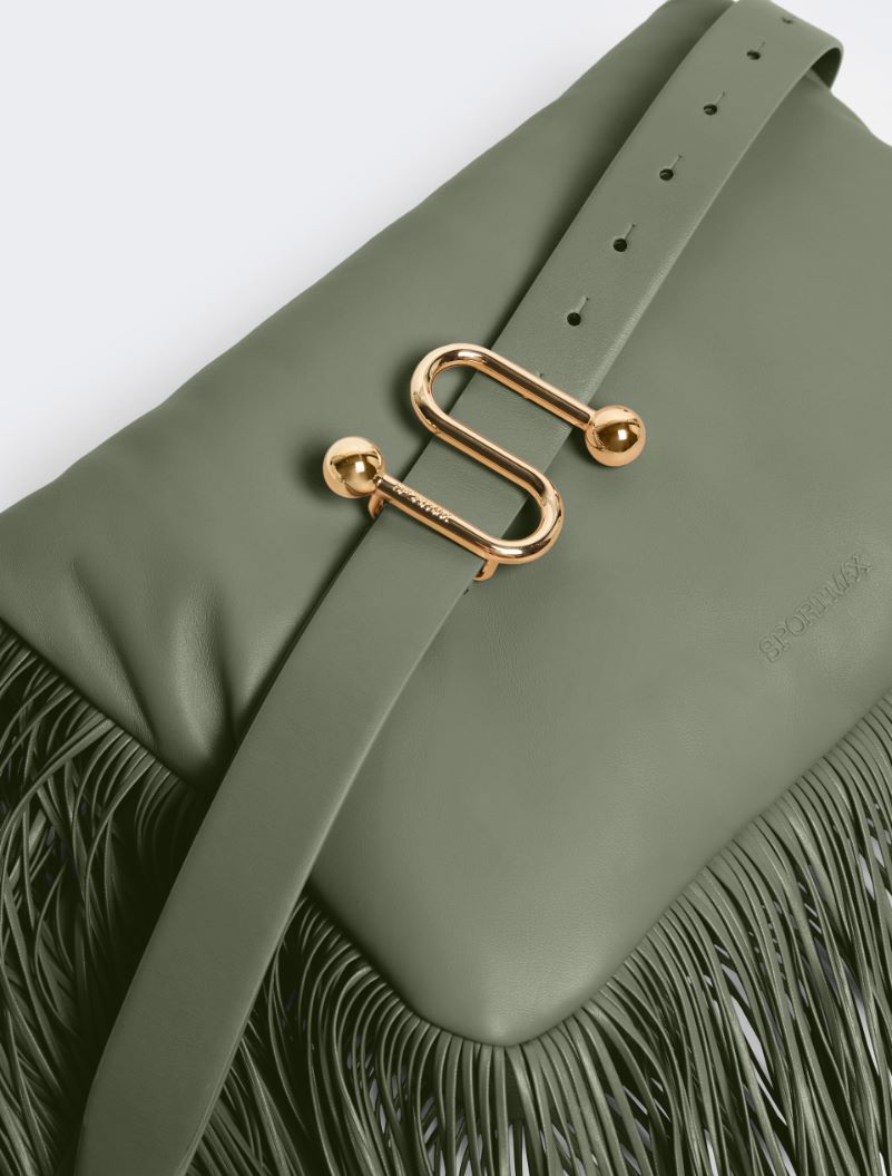 Soffy bag with long fringes - RUNWAY - OLIVE GREEN - Sportmax - 4