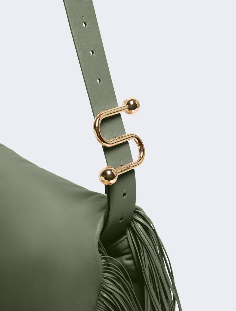 Soffy bag with long fringes - RUNWAY - OLIVE GREEN - Sportmax - 5
